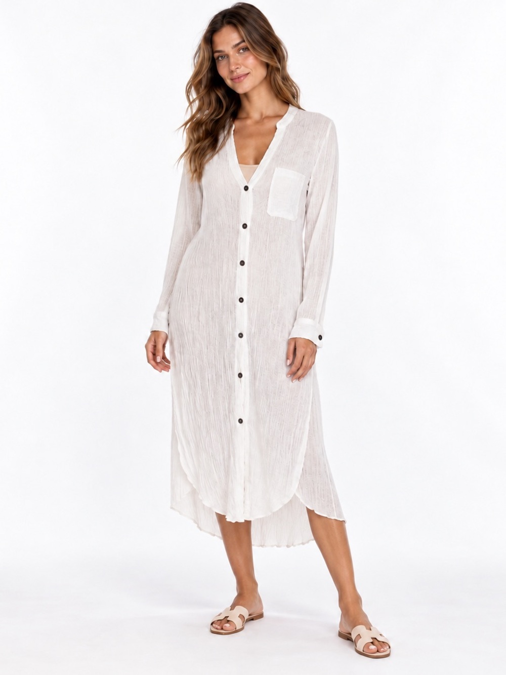 Holding Horses Anthropologie White Cotton Gauze Button fairy Maxi Dress small